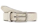 Johnston & Murphy Diagonal Etched Belt — cor Off-white