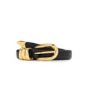 Madewell Triple Metal Keeper Belt in Leather — cor Preto