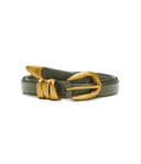 Madewell Triple Metal Keeper Belt in Leather — cor Verde