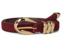 Madewell Triple Metal Keeper Belt in Suede — cor Vinho