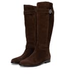 Tory Burch Turnlock Riding Boots — cor Marrom
