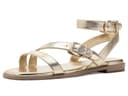 Vince Camuto Neiko Double Buckle Strappy Flat Sandals — cor Dourado