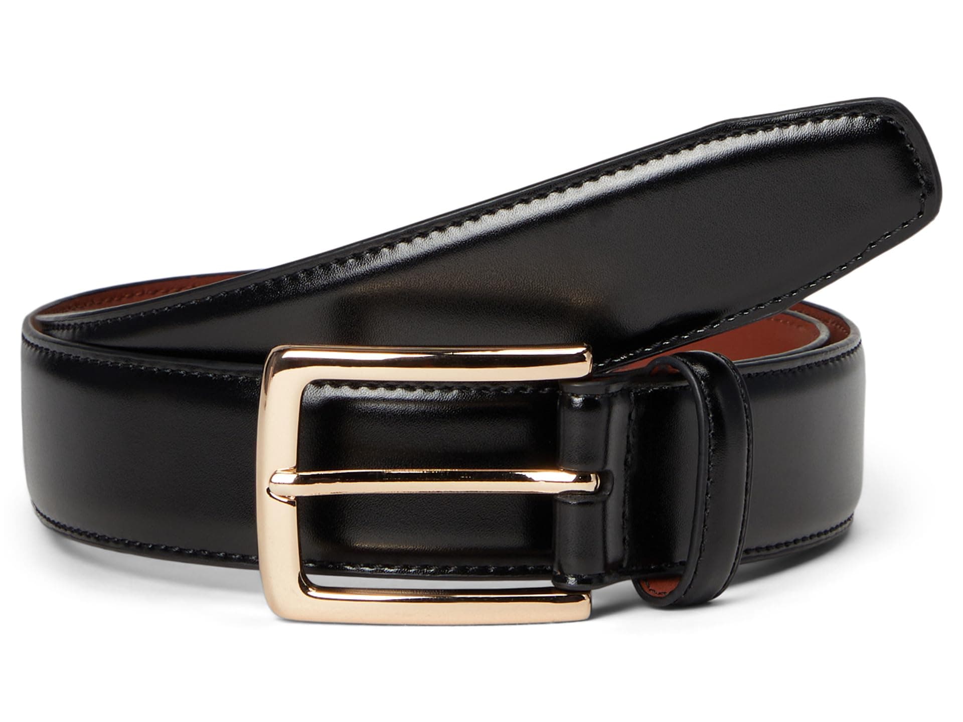 Johnston & Murphy Burnished Leather W/ Brass Buckle — cor Preto