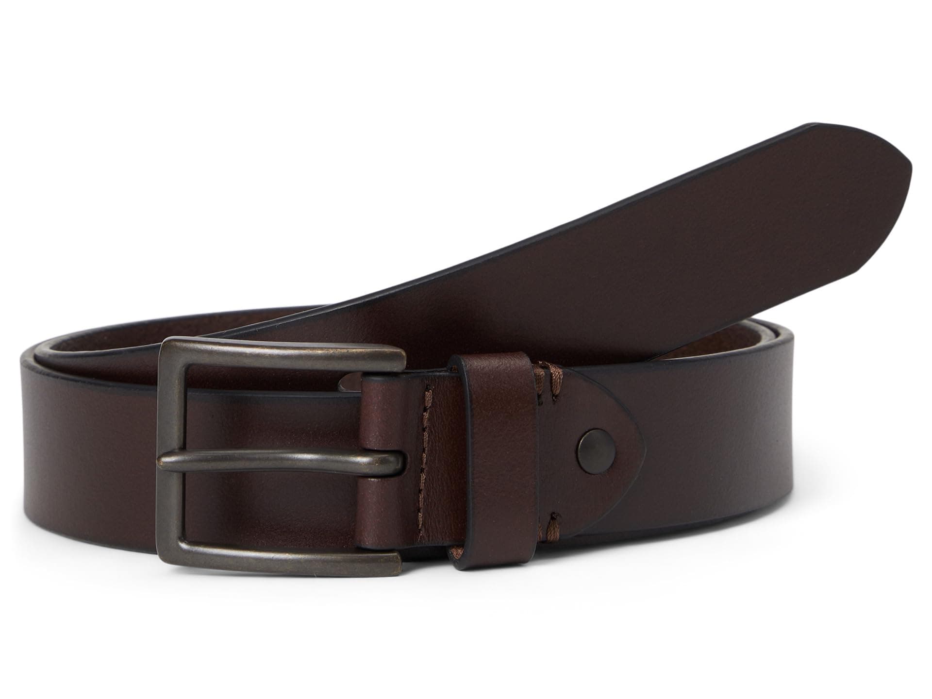 Johnston & Murphy Rivet Leather Belt — cor Marrom