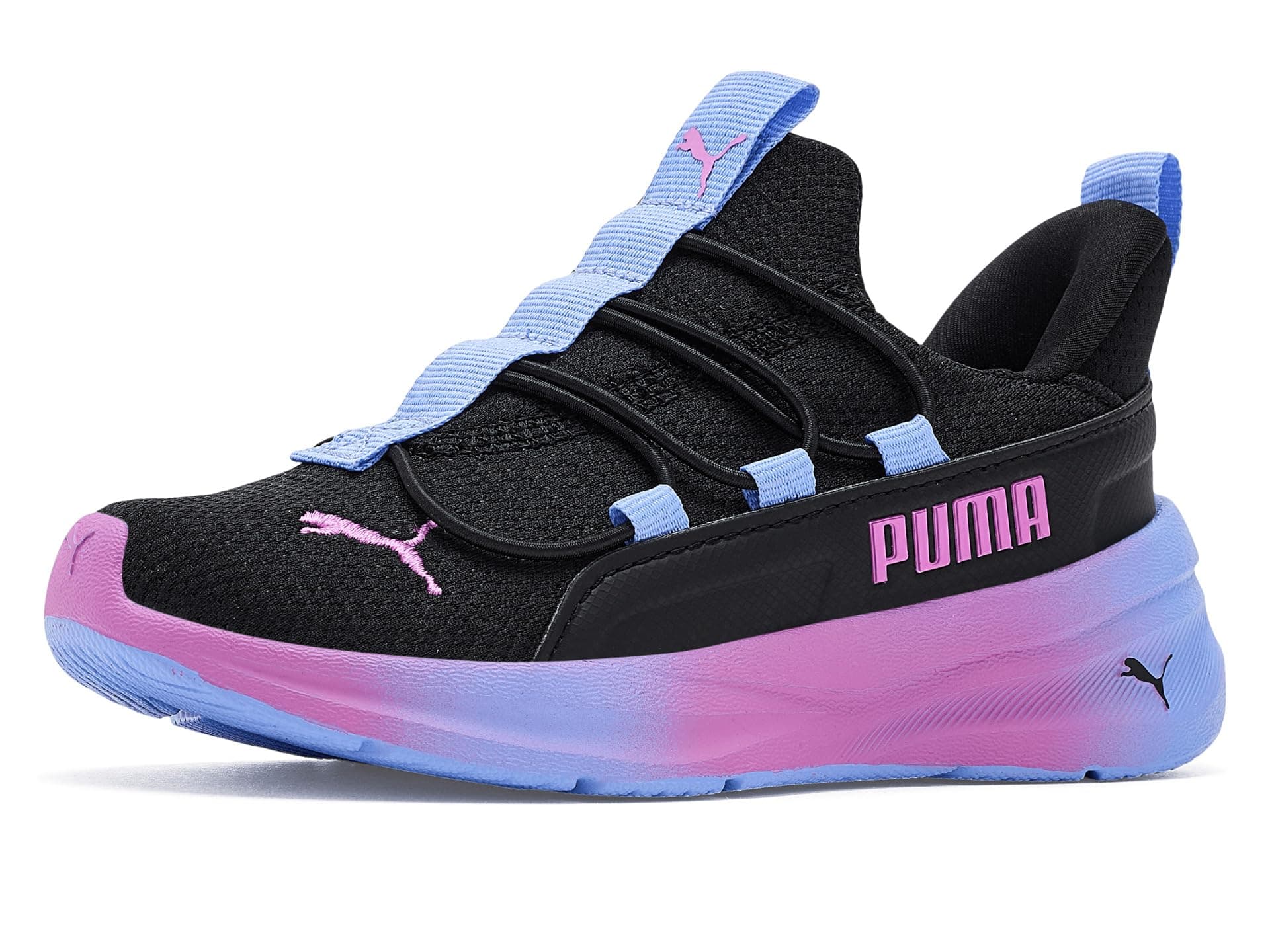 PUMA Kids Softride One4All Slip-On Shoes (Little Kid) — cor Preto