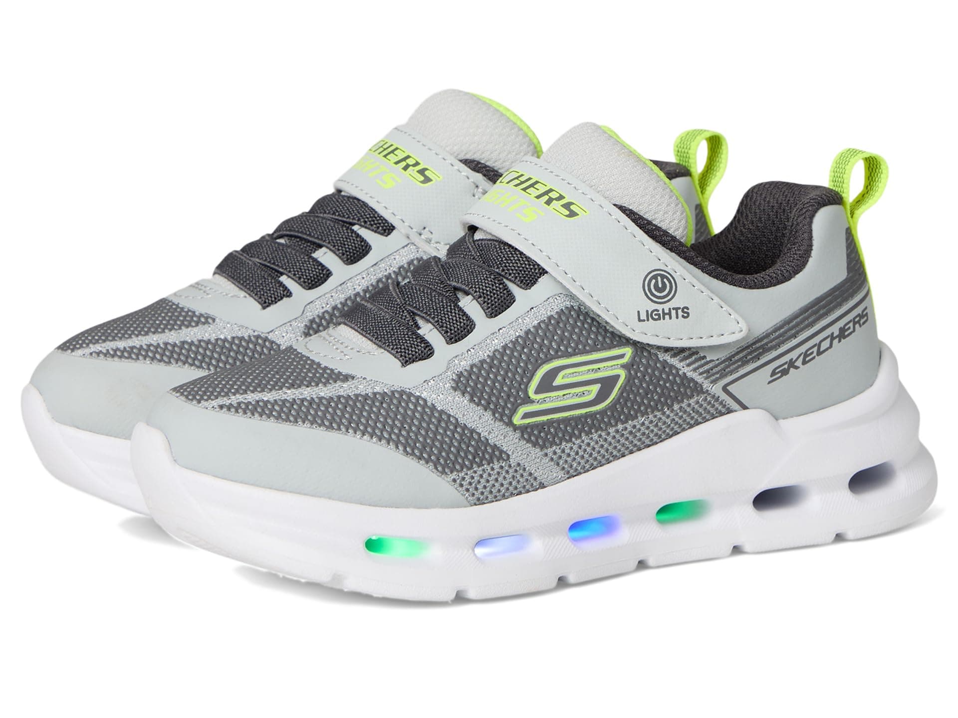 SKECHERS KIDS Glide-Step Lights 400240L (Little Kid/Big Kid) — cor Cinza