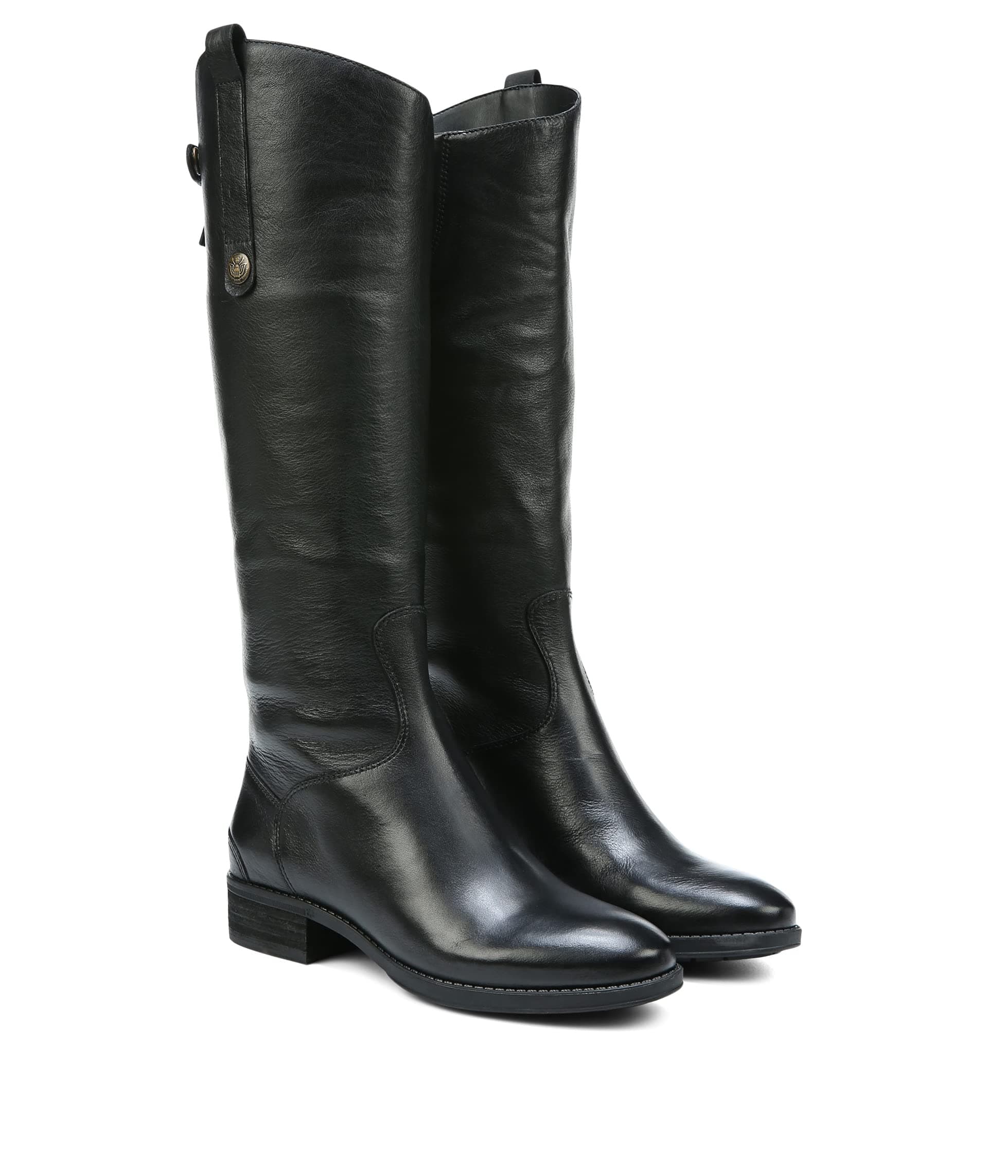 Sam Edelman Penny 2 Wide Calf Leather Riding Boots — cor Preto