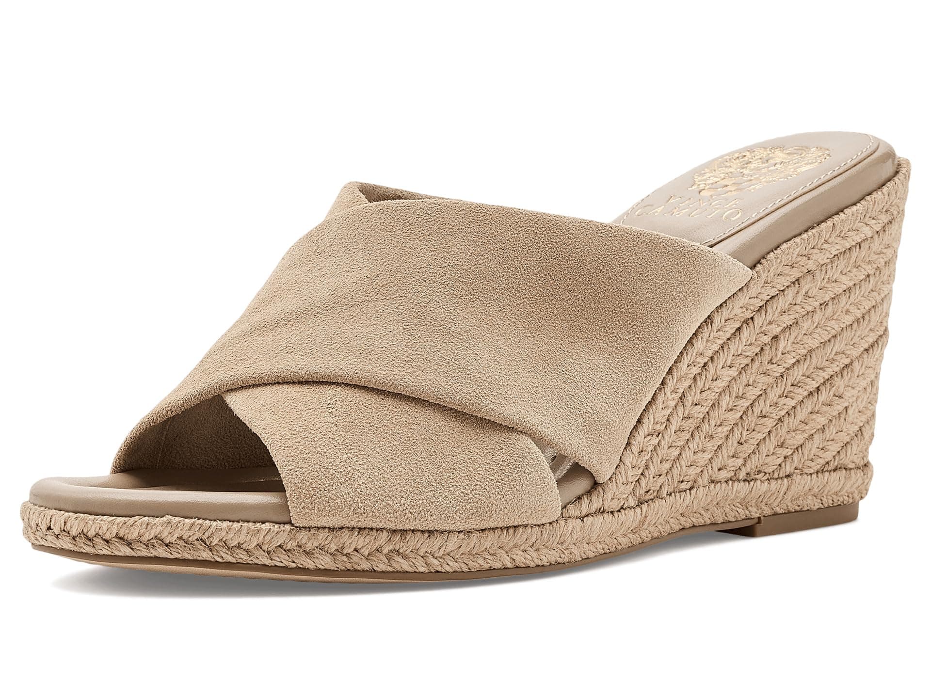 Vince Camuto Fisella Cross Band Espadrille Wedge Sandals — cor Bege