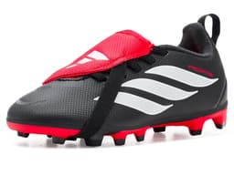 adidas Kids Predator Club Fold-Over Tongue Elastic Laces Firm Ground Soccer Cleats (Little Kid/Big Kid) — cor Preto