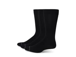 Florsheim Bamboo Flat Crew Dress 3-Pack Socks — cor Preto