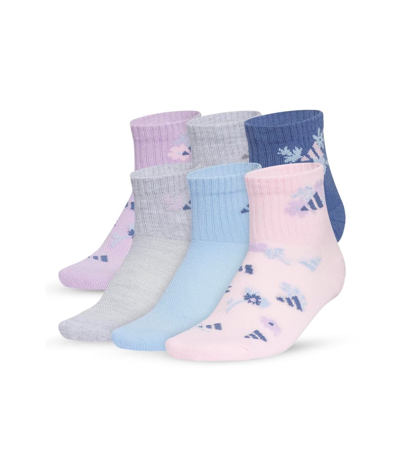 adidas Kids Athletic Cushioned 6-Pack Quarter Socks (Little Kid/Big Kid/Adult) — vista principal